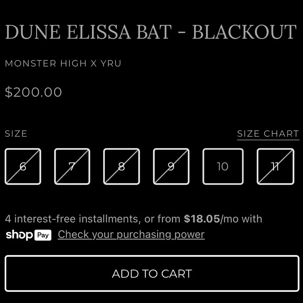 Dune Elissa Bat (size 11) Platform Blackout Monster High YRU Strange Cult boots - Picture 10 of 10